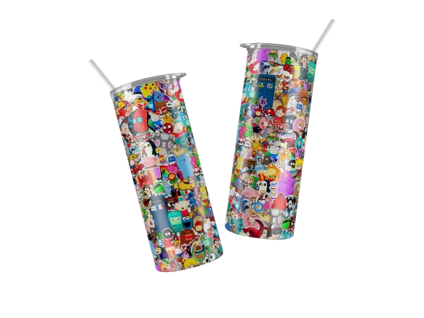Vaso Skinny Retro Cartoons.