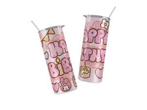 Vaso Skinny Hello Kitty Happy Birthday.