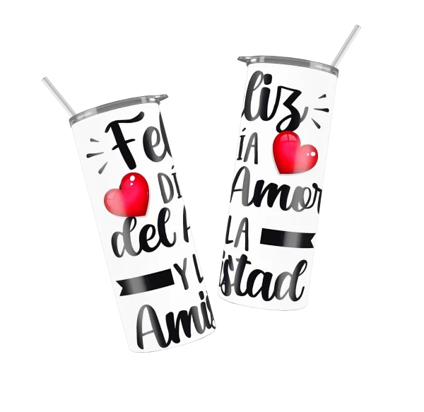 Vaso Skinny Dia del Amor y la Amistad.